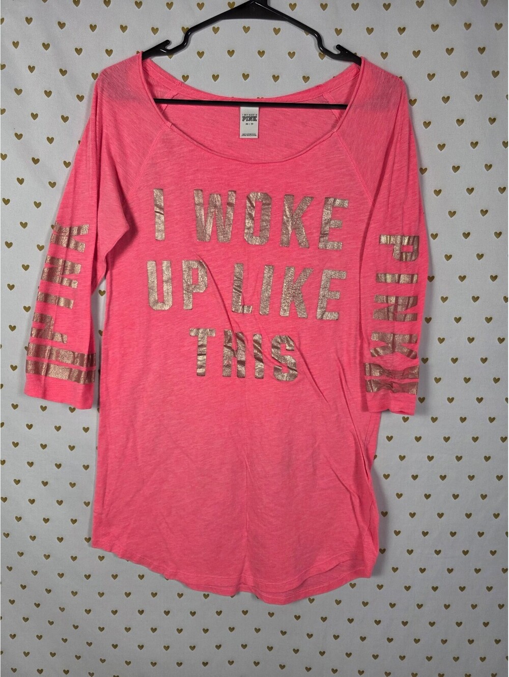 Victorias Secret PInk I WOKE UP LIKE THIS Nightgown Sleep Shirt XS